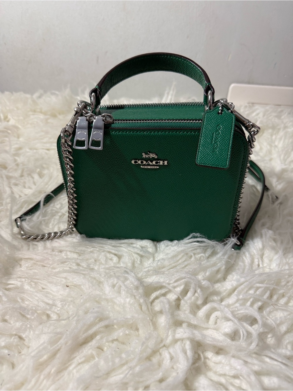 Coach C2872 green box crossbody bag - Picture 5 of 14
